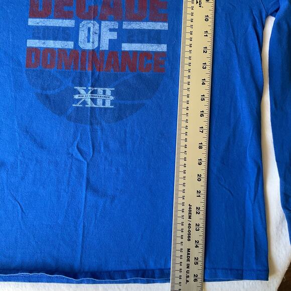 Gildan Men’s Long Sleeve T-shirt size L, Blue, Decade Of Dominance KU - Picture 4 of 7